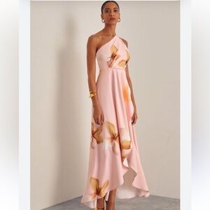 Pink Asymmetrical High-Low Sundress for Wedding Guest